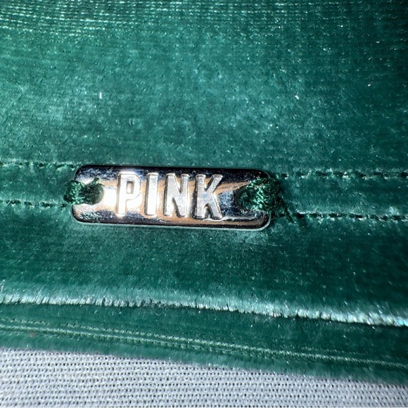 PINK Victoria's Secret Green Velour Velvet Crop Camisole Top with Bralet Size L - Picture 8 of 12